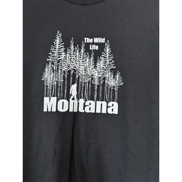 Medium Black The Wild Life Montana Sasquatch Bigfoot Tee Shirt MT TShirt NWT - Picture 2 of 5